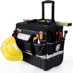 MARUTAI 18'' Rolling Tool Bag, Waterproof Tool Bag with Wheels, Portable Storage Organizer Rolling Tool Tote, fits in all cars/trucks/vans/motorcycles