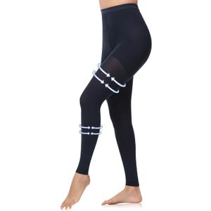 beister Medical Compression Pantyhose for Women & Men, 20-30mmHg Graduated Support Tights, Opaque Footless Waist High Compression Stockings & Leggings for Varicose Veins, Edema, Flight, DVT (XX-Large, Navy)