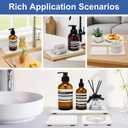 4 Pack Water Absorbing Stone Drying Tray for Bathroom Sink Trays Kitchen Counter Diatomite Stone Quick Dry Diatomaceous Earth Mat for Sink Kitchen Soap Trays Ceramic Marble Bathroom Vanity Tray (Marble Light Gray)