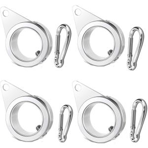 Anovo 1.25" Flag Pole Rings, Flagpole Rings Aluminum Alloy 360° Rotating Anti Wrap Flag Mounting Spinning Ring Clips for 1.02-1.25 Inch Diameter Flagpole (1.25 Inch -Pack of 4, Matte Silver)