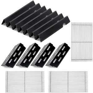 Grill Parts Replacement for Weber Genesis II E-410, S-410, Genesis II LX E-440, S-440, Weber 66089, 66097, 66041, Stainless Steel Grates Porcelain Grids Heat Plate Deflectors and Flavorizer Bars