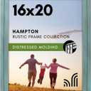 Americanflat 16x20 Picture Frame with Polished Plexiglass - Hampton Collection - Distressed Wood Picture Frames for Vertical or Horizontal Wall Display - Turquoise Blue