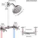 2 Handles Shower Faucet Set,Two Handle Shower Faucet Trim Kit with Rough-in Valve,Wall Mount,Brushed Nickel