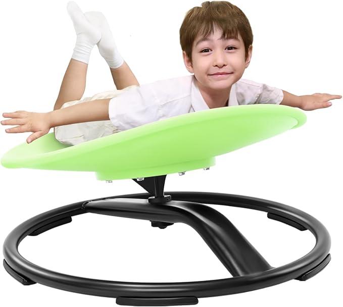 Uiikolb Spinning Chair for Autistic Kids (Ages 3-18), Autism Sensory Toy Gift 220LBS Capacity Sensory Swivel Seat for ADHD Kids, Autism Sensory Products, Calming Gift Improve Focus & Body Balance (Blue)