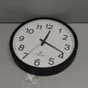 AKCISOT Atomic 12 Inch Wall Clock Analog Clocks for Indoor Kitchen, Battery Operated Clock for Bedroom Office Classroom Living Room (Black)