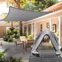 ShadeMart Heavy Duty 24' x 24' Grey Square Sun Shade Sail, Commercial Grade UPF50 Canopy, Reinforced Corners & Edges, 260 GSM Fabric Heavy Duty (Gray)