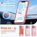 Compatible with iPhone 12 Pro Max & 13 Pro Max Case 6.7'' with Magnetic Ring Stand [Military Drop Protection][Compatible with MagSafe] Shockproof Phone Case for Men Wowen,Pink
