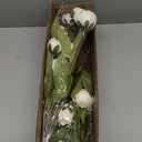 VIERENA 6 Pcs Faux Silk Peony Artificial Flowers for Vase -27", Bulk Fake Peonies Branches with Stems for DIY Bouquet Centerpieces Wedding Fillers Arrangements Shower Decorations (Cream)