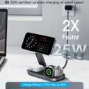 3-in-1 Charging Station for Apple Device, Qi2 25W Certified Magnetic Wireless Foldable Fast Charger Stand Compatible with MagSafe for iPhone 17e/17/16/15/14/13/12/Air Series, Apple Watch & AirPods (MatteBlack)