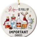 2 x Wine Ornaments for Christmas Tree  Funny Christmas Ornament Life is Full of Important Choices  Christmas Tree Decorations for Wine Lovers
