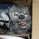 Haunted Hill Farm 7-Ft. Tall Towering Werewolf, Motion-Activated Animatronic for Indoor or Covered Outdoor Creepy Decorations, Plug-in Scary Halloween Prop