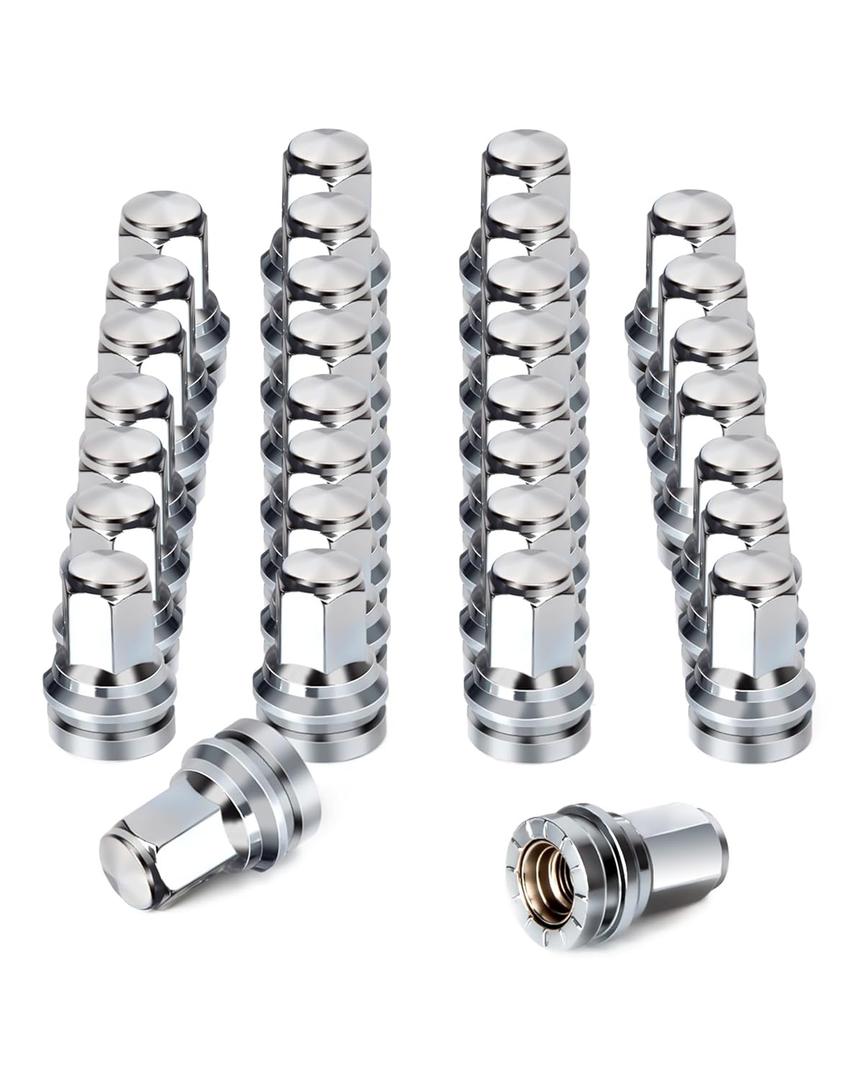 32Pcs Ford F250 F350 Lug Nuts Replacement - M14x1.5 21mm Hex Chrome One-Piece Design, Fits OEM(Stock) Wheel Nuts | OEM No. HCPZ-1012-A & HCPZ-1012-B