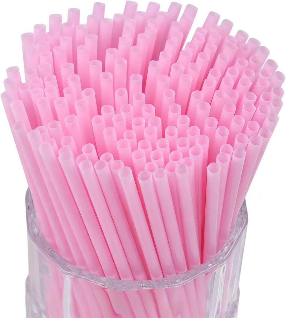YAOSHENG [500 Count] 5.12 Inch Cocktail Stirrers Pink Straws Coffee Plastic Sip Stir Swizzle Sticks for Coffee,Cocktail,Party,Bar,Kitchen,Cafe