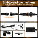 50FT Outdoor String Lights, 15m Waterproof Remote LED Patio Lights with 19+1 S11 Bulbs 10FT Extension Cable, Dimmable Outside Hanging Lights for House, Porch,Yard,Garden,Bistro, Gazebo lighting