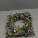 Purple Spring Wreaths for Front Door 22 Inch Summer Wreath Artificial Violet Lavender Wreath with Eucalyptus Leaf for Spring Easter Home Decorations