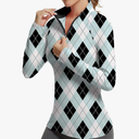 Golf Shirts for Woman UPF 50+ Sun Protection Quick Dry Lightweight Long Sleeve Polo Shirts for Woman Rash Guard Size XL