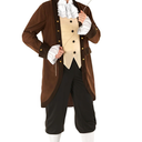 Morph Benjamin Franklin Costume With Wig Founding Fathers Costume Adult Colonial Outfit Men Ben Franklin Outfit Men, XXXL