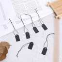 200 Pcs Black Price Tags, Gift Tags with Elastic String 1 x 0.5 Inch Jewelry Price Tag Writable Gift Tag Black Paper Hang Labels for Christmas Gifts Clothes Crafts Display Stocking Stuffers