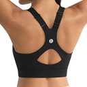 RUNNING GIRL Black High Impact Sports Bra for Women,Adjustable Strappy High Support Sports Bras for Women Large Bust(Black_XL)