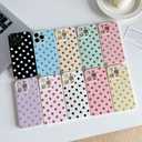 Skyseaco Compatible with iPhone 14 Pro Case Cute Polka Dot Phone Case Soft Slim TPU Shockproof Phone Cover Full Camera Protection for Women Girls - Purple