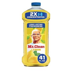Mr Clean 030772112915 Multi-Surface Cleaner, 41 oz Bottle, Liquid, Lemon, Clear