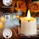 2 x Homemory 12Pack Timer Flameless LED Votive Candles, Realistic 3D Flickering Flameless Candles, Long Lasting Battery Operated Tealight, for Thanksgiving Day, Christmas, Wedding Decor-White Base