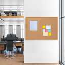 Board2by Cork Board Bulletin Board 30 x 42, Oak Framed 4x3 Corkboard, Office Board for Wall Decor, Large Wall Mounted Notice Pin Board with 15 Push Pins for School, Home & Office