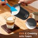 Milk Frother Electric, 4-in-1 Milk Frother and Steamer for Latte, Cappuccino, Hot & Cold Milk Froth Maker, Automatic Milk Steamer and Frother, Quiet One-Touch Operation, Easy to Clean
