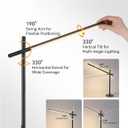 Tubicen Rotatable Desk Lamp 360 Joint Reading Table Lamp Adjustable Arm/Head Work Desk Lighting 3 Color 4- Stage Modern LED Touch Dimmable Angle Desk Task Lamp for Office Bedroom 15W Black