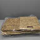 JCLD&YO9 Foldable Handwoven Water Hyacinth Storage Baskets Wicker Cube Baskets Rectangular Laundry Organizer Totes,Set of 4 Pcs,12x12x12inch