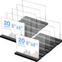 20 Pack Horizontal Acrylic Sign Holder 6 x 4 Inch Clear Plastic Table Sign Holder Stand Double Tabletop Display Stand T Shape Acrylic Frame for Wedding Restaurant Store Home Office Photo