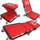 MaxWorks 3-in-1 Rolling Garage Creeper Seat, 36 Inch Z Stool with 6 Wheels, 300 lbs Capacity, Adjustable Folding Mechanic Chair for Auto Repair, Automotive Tools (51247), 36.22 x 16.14 x 5.71 inches