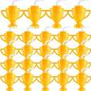 Amyhill 24 Pcs Race Car Trophy Cups With Straws and Lids 12 Oz Plastic Race Car Birthday Party Supplies And Favors For Kids Adults Props Rewards Winning Prizes Competitions (Yellow0