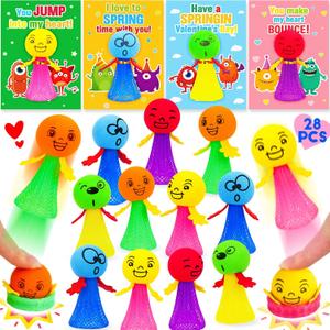 28Pcs Jumping Rocket Launcher for Kids Fidget Easter Basket Stuffers for Toddlers Pop up Toys Popper Slinky Party Favors 4-8 Easter Hunt Gifts Goodie Bag Classroom Prize for Boys Girls 8 9 10 Year Old