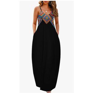 Wolddress Womens Maxi Dress with Pockets 2026 Casual Strap Plus Size Loose Plain Long Office Summer Beach Travel Dresses , XL