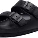 KIDMI Women's Comfortable EVA Sandals with Medium Arch Support, Adjustable Buckle Summer Beach Slide Sandal (10, Black)