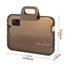 Portable File Box Clear Waterproof Document Storage Box with Snaps PP Files Organizer Cases for A4 Paper Magazines Notebooks School or Office Supplies (1 pcs, Brown)