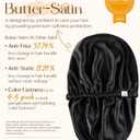 YANIBEST Silk Bonnet Satin Bonnet for Sleeping Women Men, Adjustable Double Layer Hair Bonnet for Curly Braids Reduce Frizz, Black