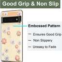 Unov Case for Pixel 6 Pro Case Clear with Design Soft TPU Shock Absorption Slim Embossed Flower Pattern Protective Back Cover (Daisy Blooms)
