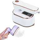 Mini Steam Iron, 1000W Travel Steamer, 180 Degree Rotating Foldable, 20s Fast Heat Up, Ceramic Nonstick Soleplate, Portable for Home Office Travel (White)