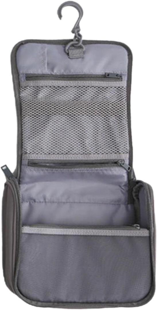 Generic Portable Cosmetic Bag Waterproof Travel Organizer for Outdoor Adventures, Gray, 17.5cmx19cmx7.5cm