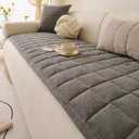 vctops Soft Chenille Couch Cover for 3 Cushion Couch Herringbone Plaid Quilted Sofa Cover for Dogs Washable Non Slip Sofa Slipcover Furniture Protector Pets Friendly Mat Bed (Grey,28"x59")