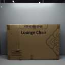 MoNiBloom Folding Reclining Patio Chair, 3-Position Patio Lounger Folding Chairs with Adjustable Backrest and Headrest for Backyard Poolside Lawn, 330lbs Capacity (Cream)