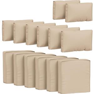 14 Pcs Outdoor Cushion Covers Patio Cushion Slipcovers Replacement Splash Proof with Zipper for Outdoor Furniture, Patio Sofa Couch 3 Sizes, Covers Only (25.5''25.5''4'', Sand)
