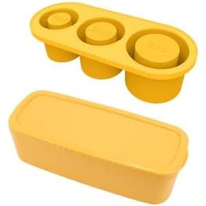 SAZ USA Ice Cube Tray for Tumblers and Stanley Cup, with 3 hollow cylinder of Ice Cube for Drinks (Yellow), Large