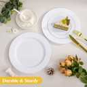 Goodluck 200PCS White Plastic Plates, Heavy Duty Disposable Plates with 100 10.25 inch Dinner Plates and 100 7.5 inch Dessert Plates for Party, Holiday, Wedding