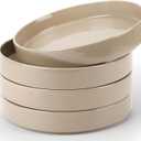 Famiware Nebula Pasta Bowls for 4, 8.75 inch Salad Bowl Sets, Large Wide Bowls for Serving Dinner, Cinnamon Brown