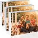 Egofine 8x10 Acrylic Frames 3 Pack, 20mm Thicker Frameless Clear Picture Frames, Double Sided Magnetic Picture Frames, Free Standing Desktop Display