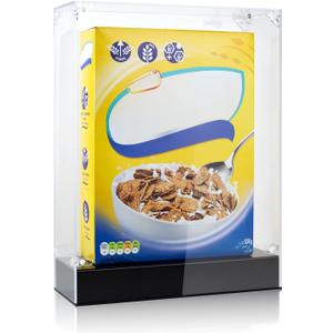 Cereal Box Display Case, 10.6 x 4 x 13.7 Clear Acrylic Display Box Memorabilia Display Case & Storage Sports