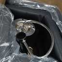 DUMOS Bar Stools Set of 4, 24 inch Counter Height Bar Stools, Upholstered Modern Kitchen Barstools with Metal Base, PU Leather Saddle Stools for Kitchen Island, Black